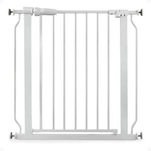 BalanceFrom Easy Walk-Thru Baby and Pet Safety Gate with Hold-Open and Auto-Close Adjustable Steel Barrier for Stairs, Doorways, and Hallways, No Drilling Installation, 30-inch Tall, White 