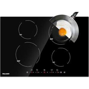 Induction Cooktop 30 Inch with 4 Burners Built-in Electric Stovetop with Timer Child Safety Lock 9 Power Levels Shutdown 7000W for RV, Apartment, Kitchen