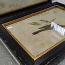 Deco 79 Wood Bird Framed Wall Art with Black Frame, Set of 2 20"W, 14"H, Black