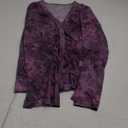 Women's Boho Paisley Button Down T-Shirt V-Neck Vintage Y2K Long Sleeve Fitted Fall Tee Tops (X-Large, Purple)