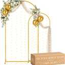 Gold Metal Arch Backdrop Stand for Wedding & Birthday Party Decorations, Foldable Balloon Arch Frame with Easy Assembly, Photo Booth Backdrop Dcor with Fairy Lights Options