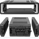 Diandian 2U Rack Case Shallow 12" Depth, 19" Rackmount Flight Case, Watertight Dust-Proof, Shock Mount for Amplifier, Pro Audio, DJ Mixer, Effects with Microphone Compartments