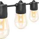 GANA 12V Low Voltage & Safe LED Outdoor String Lights,48FT 15 Shatterproof Bulbs, 2200K Warm White Pergola Lights for Your House's, Garden, Fence, Porch,Balcony,and Bistro (48FT-96CRI Style-Commercial Wire)