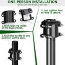 2-in-1 Squirrel Baffle for Bird Feeder Pole Shepherds Hooks with 40" Spikes Set, 19" Dia Raccoon Buster Cone, Bird House Guard for Outdoors Stand Mount & Hanging,Rust Chew Proof Heavy Duty ABS (Black)