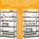 HCHQHS Bookshelf, Adjustable Industrial Bookcase, Vertical Tall Book Shelf, Wood and Black Metal Open Bookshelves for Home Office, Living Room, Bedroom (Rustic Brown, 6-Tier (31" W x 70" H))