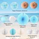 Holkcog Bachelorette Party Decorations, Blue Beach Bride Shower Decor Pom Poms Hanging Banner Swirls for women, Last Toast On The Coast Bridal Shower Wedding Decoration, Bride To Be Party Supply