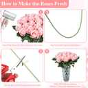 80 Pcs Roses Artificial Flowers, Silk Light Pink Artificial Flowers Petals Long Stem Roses for Wedding Bouquet Home Party Decor
