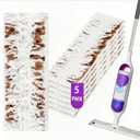 TJE Disposable Power Mop Pad Refills 5 Count Compatible with Power Mop Heavy-Duty Thickened Multi-Surface Floor Cleaning Non-Washable Unscented Floor Care (Brown)
