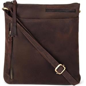 Leather Crossbody Bags for Women - Ladies Sling Handbags - Medium Cross body Purses Handbags - Purses For Women (Vintage Dark Brown)