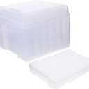 VILLCASE Plastic Postcards Storage Box, Transparent Greeting Card Organizer Portable Business Card Holder, Photo Organizer Cases for Crafts, Scrapbook, Paper, Envelopes