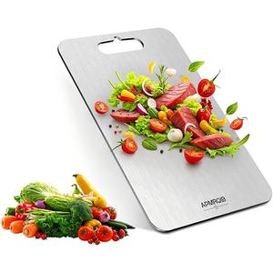 Titanium Cutting Board, 100% Pure Titanium Cutting Boards for Kitchen, Double Sided Non Toxic Cutting Board, Hygiene Durable Dishwasher Safe 10.5”×6.3” (M)