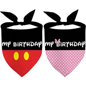 5 x Happy Birthday Dog Bandanas My Birthday Pet Scarfs HBD Party Dogs Kerchief Reversible Adjustable Triangle Bibs Scarf Accessories for Dogs Pets Gifts 2 Pack
