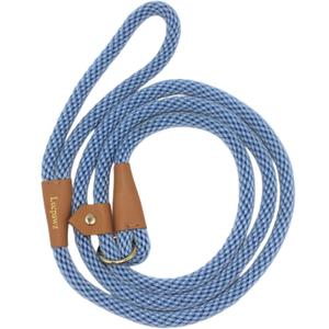 Soft Paracord Rope Slip Lead Dog Leash for Large Dogs, Easy to Use Dog Lead Collar Combo (6ft*12mm, Airy Blue)