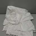 TILLYOU Baby Crib Skirt Girls Boys, Ruffled Bed Skirt with Pompoms, 28”x 52”, 14'' Drop, White