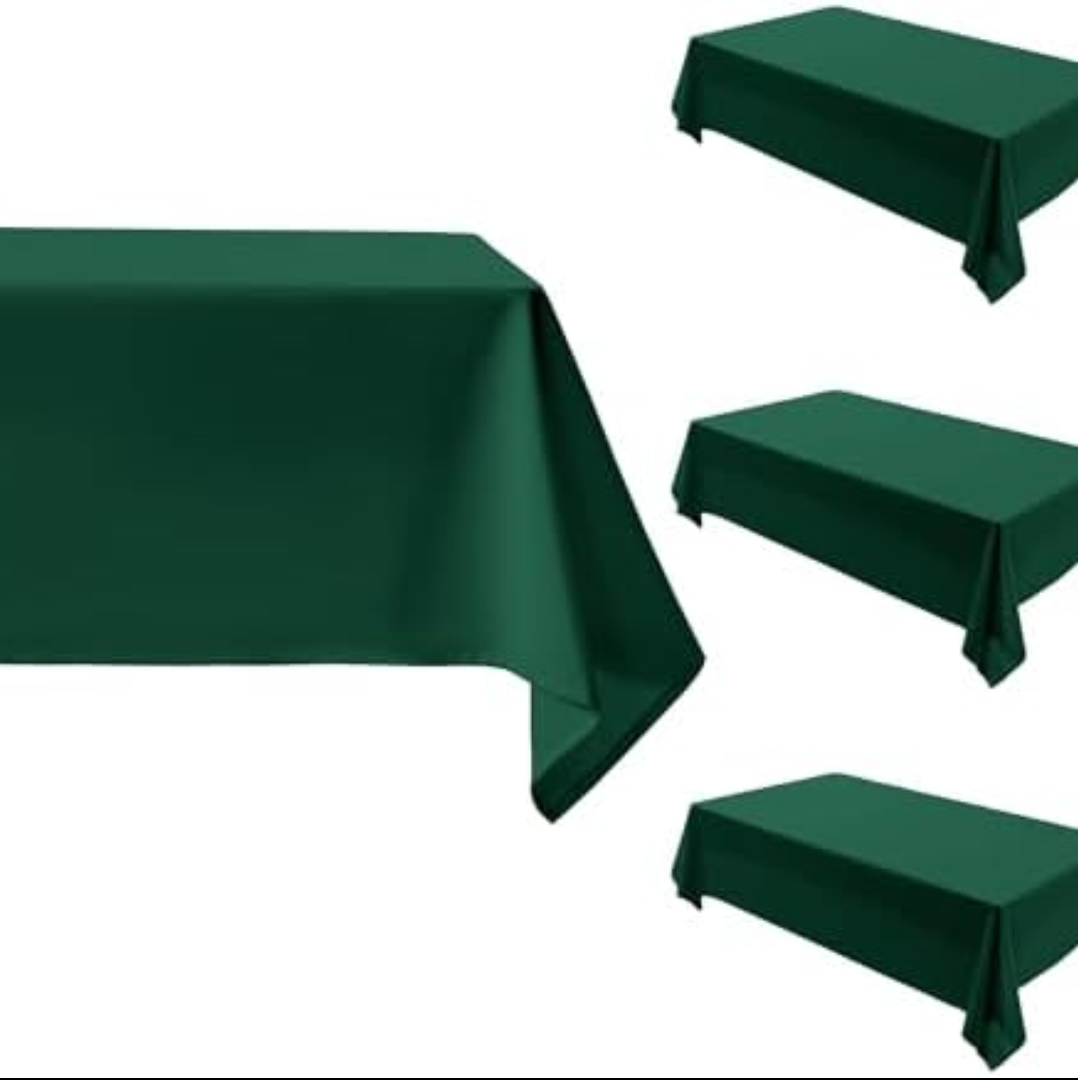 Comfonew 4 Pack Green Christmas Tablecloth - 60 x 84 Inch Rectangle Table Cloth, Waterproof and Wrinkle Resistant Washable Polyester Table Cover for Dining Table, Buffet Parties, 60 x 84 Inch