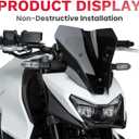 Motorcycle Windscreen Windshield Replacement for Honda CB750 Hornet 2025 PC Windscreen Double Bubble (Black)