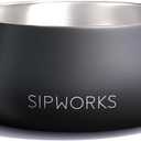 Stainless Steel Dog Bowl  32oz Weighted Metal Food and Water Bowls for Dogs and Cats with Non-Slip Base - Pet Bowls for All Breeds Sizes for Travel & Outdoor Play - Midnight Black