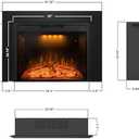 BenrocksTrim Kit for 33" W Electric Fireplace Insert, Black