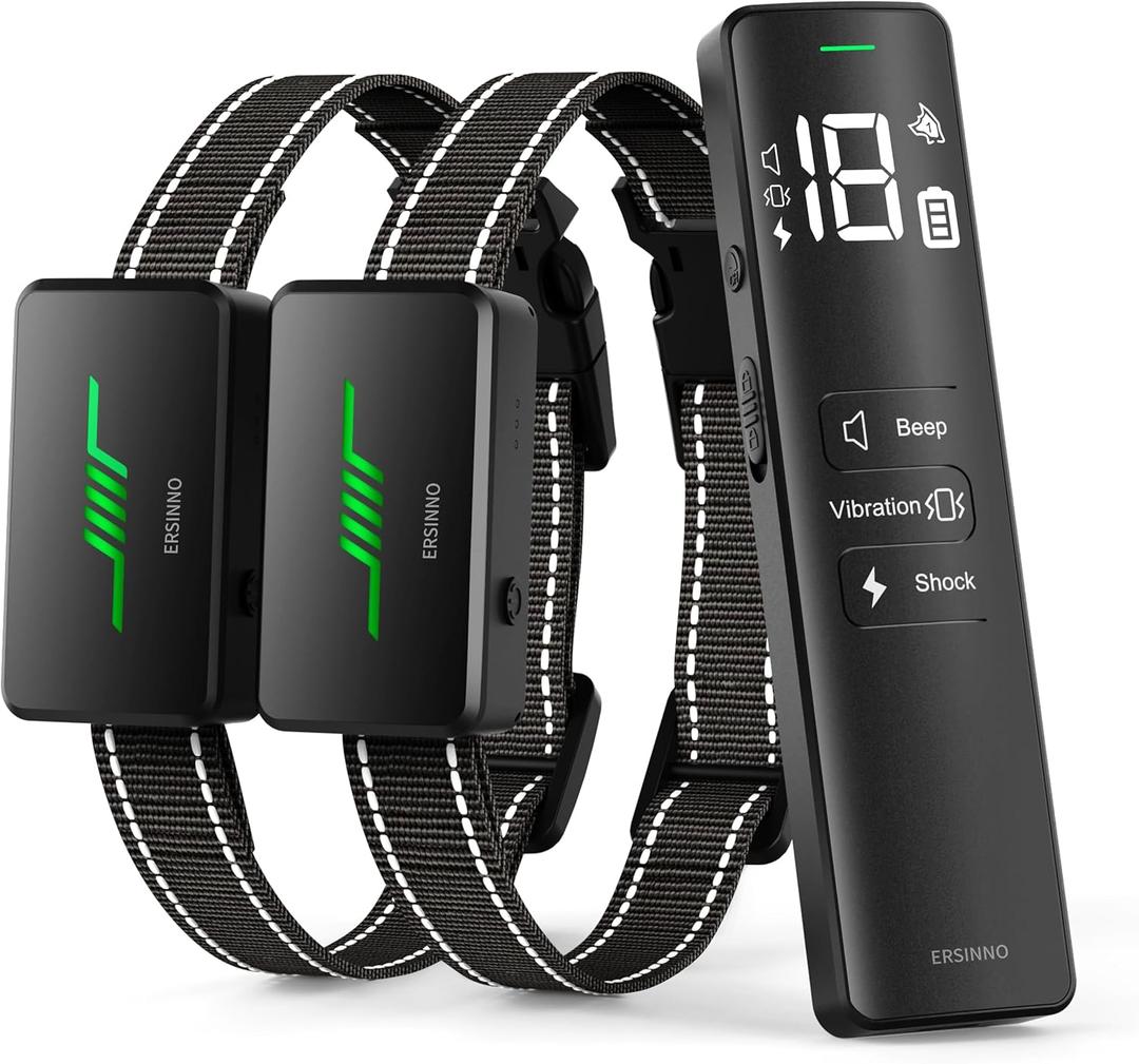Dog Shock Collar 2 Dogs - 3300Ft Dog Shock Collar with Remote Control for 2 Dogs10-120lbs Waterproof, Rechargeable e bark Collar for Large Medium Dogs Training Collar with 3 Training Modes