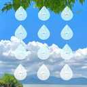 Water Droplets Bird Scare Discs Wind Spinners Outdoor, Highly Reflective Metal Double-Sided Bird Reflectors Extra Sparkly Garden Decor, Bird Deterrents for Outside Patio Porch, Unique Gardening Gifts