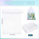 Sweetude 60 Pcs 16 x 24 Inches Extra Large Drawstring Organza Bags Mesh Gift Drawstring Pouches Mesh Jewelry Bags for Party Wedding Favor Candy Vegetables Growing Plants (White)