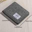 2 x JEMINAL Men's Ultra-thin Canvas Short Cloth Wallet Men's Small Short Clip Boys Students Original Simple Niche Horizontal Short Money Clip (Gray)
