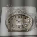 NIKKY HOME Vintage Table Clock, Battery Operated Rustic Design, Chic Home Dcor for Fireplace Mantel, Shelf, Desktop, Countertop - Distressed White