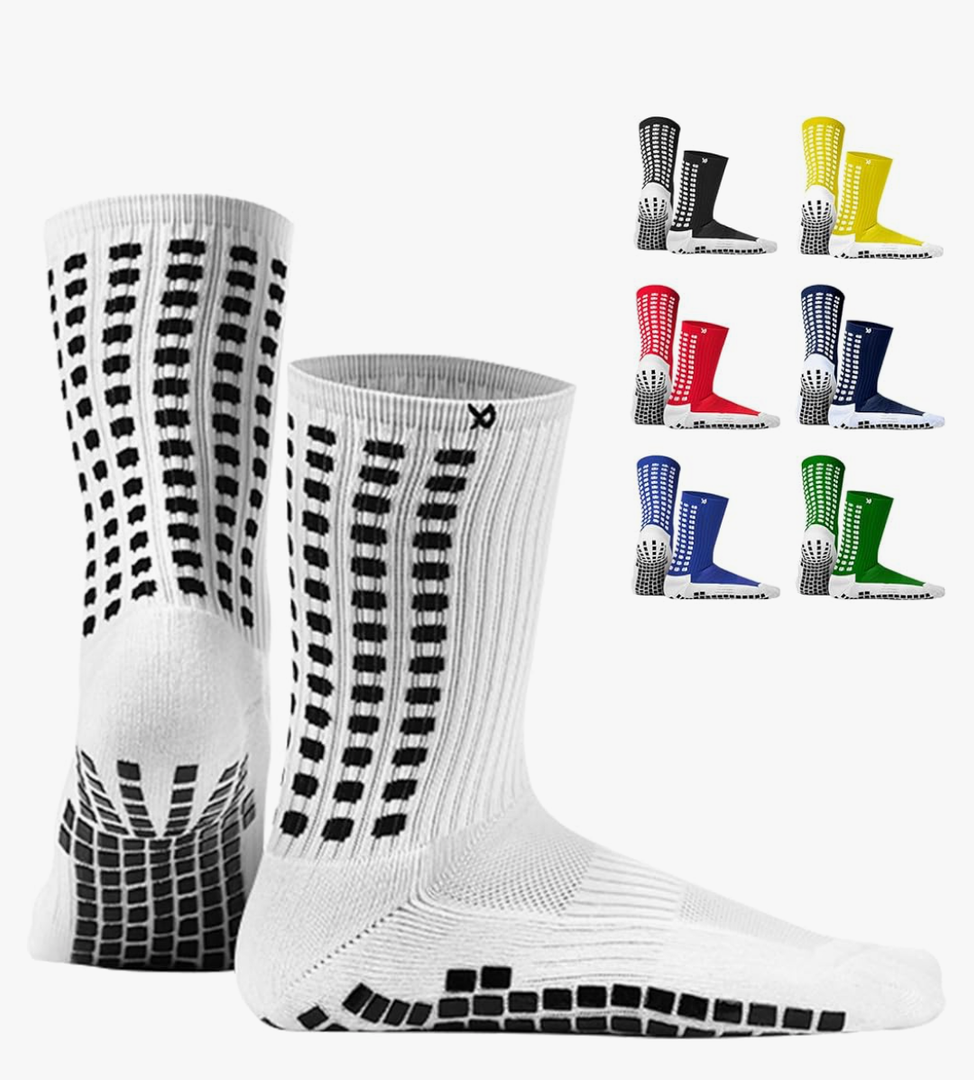 Lux Dual Grip Socks - Soccer Grip Socks for Men and Women. GripArray Performance & Comfort 1K Large