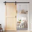 ROYMELO 36x80 inch Sliding Barn Wood Door Slab with 6.6ft Hardware Kit, Requires Simple DIY Assembly