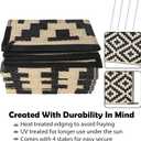 SAND MINE Reversible Mats, Plastic Straw Rug, Modern Area Rug, Large Floor Mat and Rug for Outdoors, RV, Patio, Backyard, Deck, Picnic, Beach, Trailer, Camping, Black & Beige, 6' x 9'
