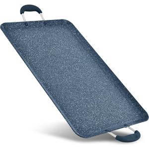 NutriChef Double Burner Griddle | Flat Top Griddle for Stove Top