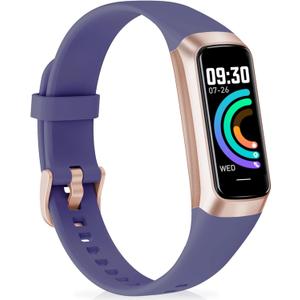 Fitness Tracker with 24/7Heart Rate, Blood Pressure, Sleep Tracking, Calorie, Activity Tracker with 1.1" AMOLED Color Screen, Waterproof Step Tracker for Android iPhones Women Men (Deep Purple)