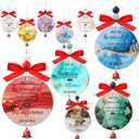 Soulchen Soulchen 10 Sets Thank You Ornaments Acrylic with Bell Employee Appreciation Gifts Bulk Inspirational Ornaments Marble Tree Decor for Valentine Coworker Nurse Teacher Team