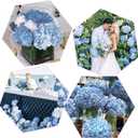 Coferset Baby Blue Hydrangea Artificial Flowers 3pcs Lifelike Faux Hydrangea Real Touch Artificial Flowers for Outdoors Home Wedding Christmas Office Party Living Room Decoration,22inch