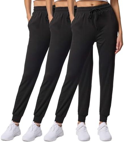 Real Essentials 2 Pack: Women's Ultra-Soft Lounge Joggers Sweatpants Athletic Yoga Pants with Pockets Size XXL