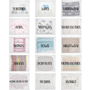 15 Pack Hospital Bags for Labor and Delivery,11 x 14 Inch Maternity Hospital Bag Essentials Organizing Pouches for First Time New Mom Newborn Baby