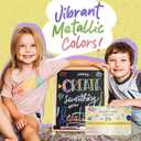 Chalk Markers 24 Pack, 6 mm Reversible Bullet & Chisel Tip, Liquid Chalk Pens for Glass, Windows & Chalkboards,19 Vibrant + 5 Metallic Colors, Wet Erase, Low Odor, Non Toxic Art Markers