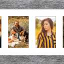 8x20 Picture Frame Display 4 opening 4X6 Picture Frame Collage,Multi Photo Frame with Mat,Plexiglass,Wall or Tabletop Decor,Grey Wood Grain, 8x20 - (4 Open4x6