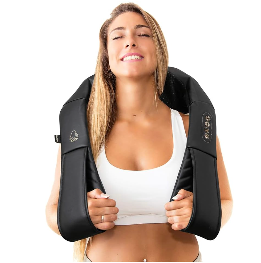 InvoSpa Shiatsu Massager with Heat  Deep Tissue Kneading Pillow for Neck, Shoulders, and Back  Electric Full Body Massage