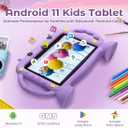 Kids Tablet, 7 inch Tablet for Kids 2-10, Educational Learning Toddler Tablet Android 11, 3GB RAM+32GB ROM Storage, Google Play YouTube, Baby Girl boy PresentPurple