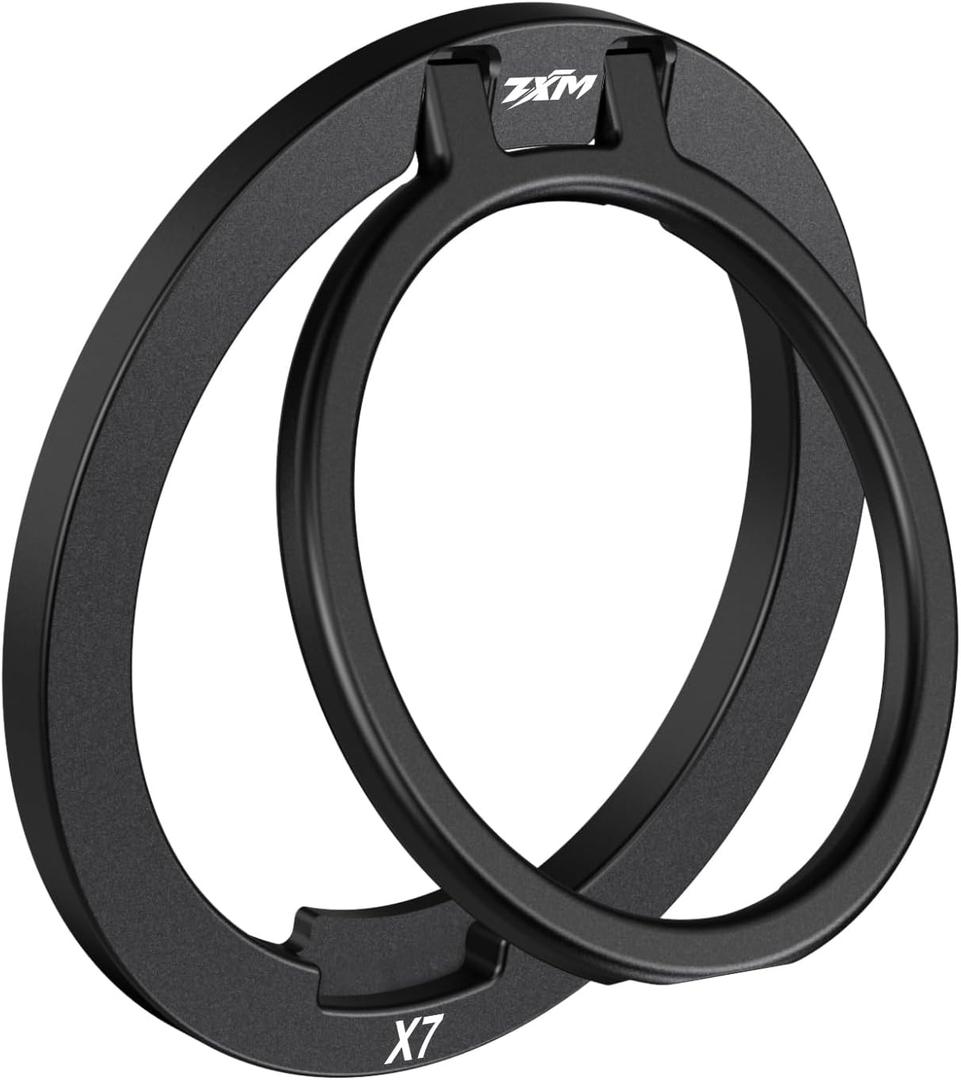 ZXM Magnetic Phone Grip for Magesafe,X7 for Magsafe Ring Stand,Magnetic Cellphone Ring Holder with Kickstand for iPhone 17 16 15 14 Air Pro Max Plus&Huawei,Samsung (Black)