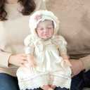 Reborn Baby Dolls, 22Inch Realistic Sleeping Girl Reborn Baby Doll with Feeding Toy, Gift for Kids Age 3+