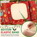 8 Pcs Christmas Patio Cushion Covers, Santa Claus Stretch Sofas Seat Covers for Home Indoor, Claus Printed Replacement Furniture Protector Slipcover for Christmas Decor, with Elastic Fixing Buckle