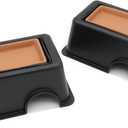 2 Pcs Small Reptile Hide Box Humidifier Caves Water Supply Hideout with Sink Basin for Lizards, Gecko, Snake (Black)