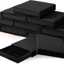 JaGely 12 Pcs Cardboard Jewelry Boxes Jewelry Gift Boxes with Lids Bulk Gift Case with Black Sponge for Storage Display(Black)
