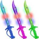 ArtCreativity Light Up Shark Swords for Kids, Halloween Costume Accessories, Halloween Light Up Toys, Set of 3, 15 Inch Toy Sword with Flashing LED Lights, Great Toy Sword for Kids
