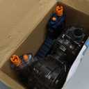 Electric Water Gun 2 Pack for Adults and Kids, Light Up Automatic Squirt Gun Watergun, 800CC Large Capacity, 26-33 FT Long Range, Summer Outdoor Beach Pool Party Toy Gift (Transparent Black+Blue)