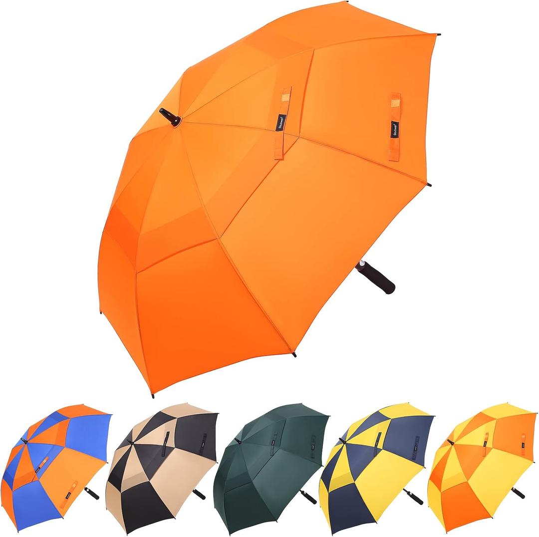 Vented Golf Umbrella 54 Inch Automatic Extra Large Windproof Oversize Stick Rain Umbrellas For Man and Woman Can Shade For Golfer And Family