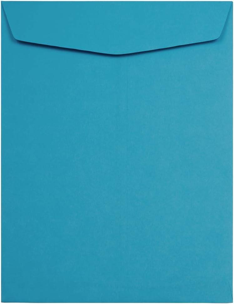 JAM PAPER 10 x 13 Open End Catalog Colored Envelopes - Blue Recycled - 25/Pack