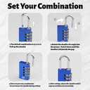 SISAV 4-Digit Aluminum Combination Padlock for Gym,School Lockers,Toolbox,Fence Gate,and Employee Locker,(Black 1pack)